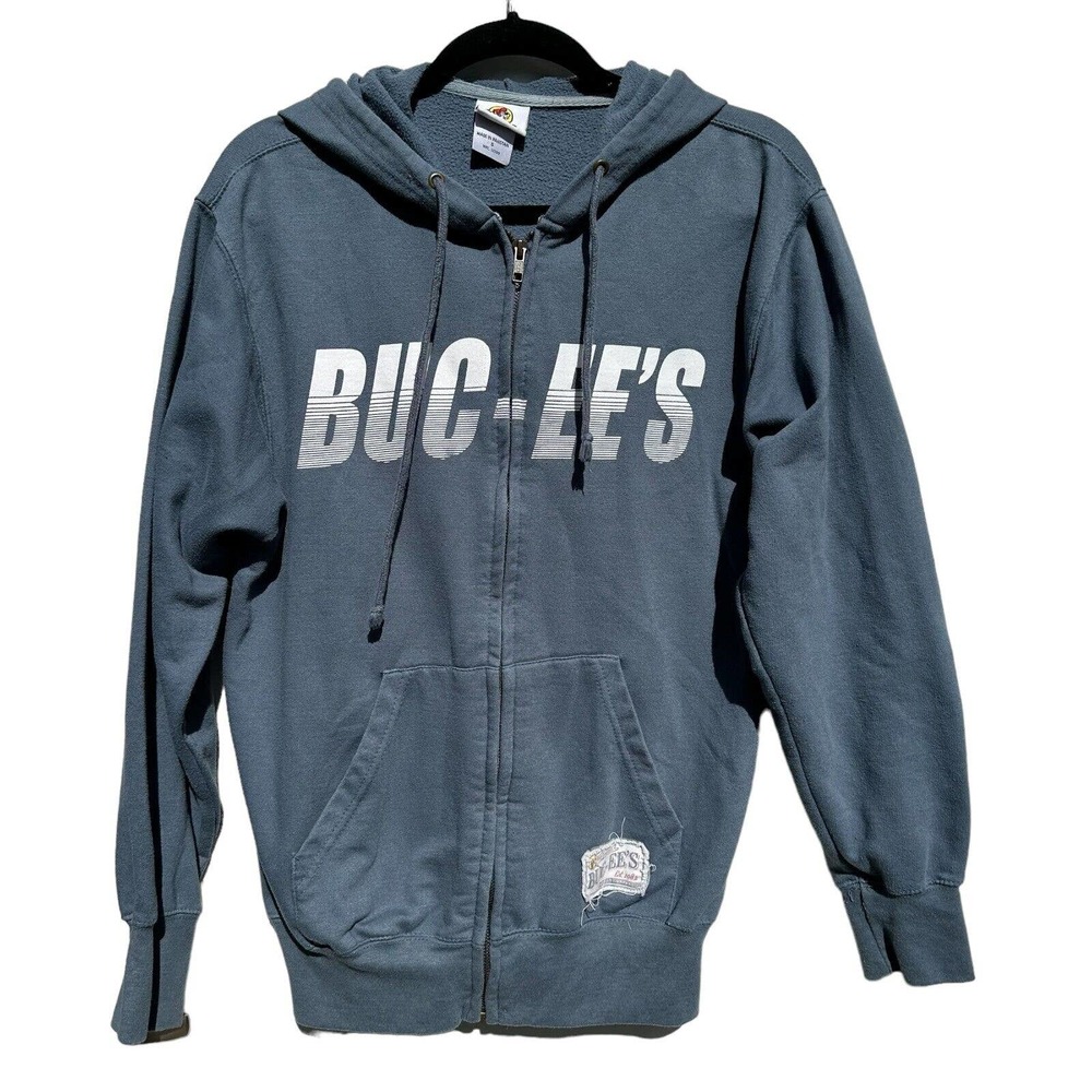 Buc-ee's Hoodie Womens Small Blue Logo Printed Full Zip Fleece‎ Jacket